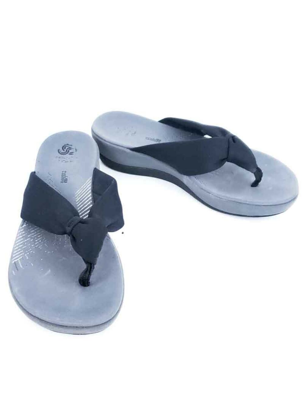 Clarks Cloudsteppers Arla Gibson Flip Flop Sandal 7M Wedge Sandal Comfort Shoe